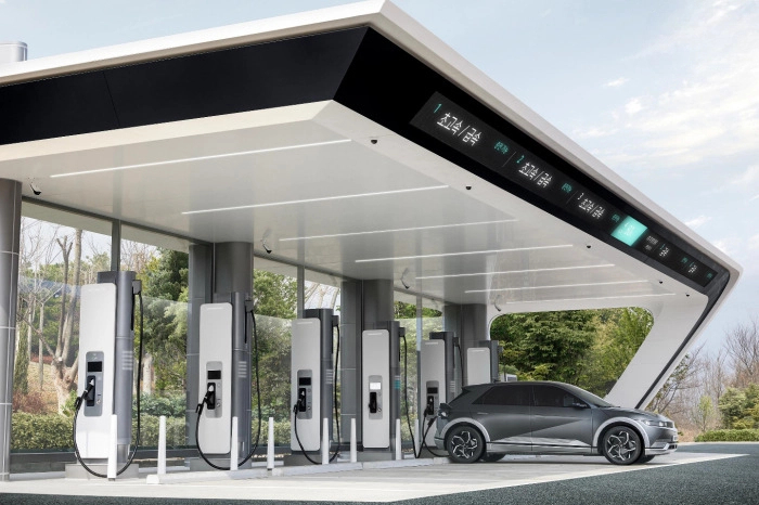 Electric vehicle charging infrastructure reducing use of fossil fuels