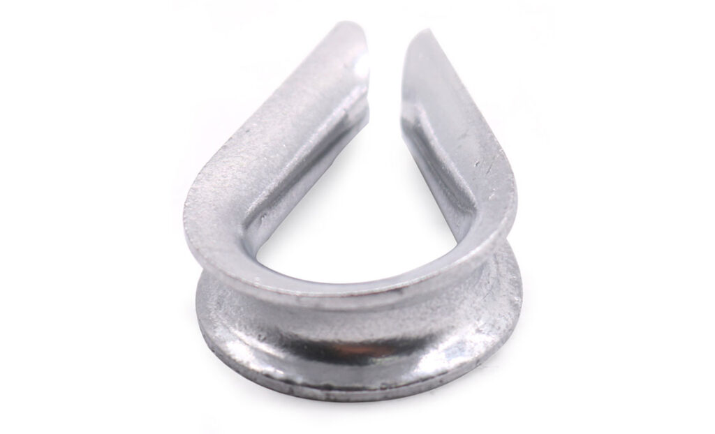 Guy thimbles support transmission line construction
