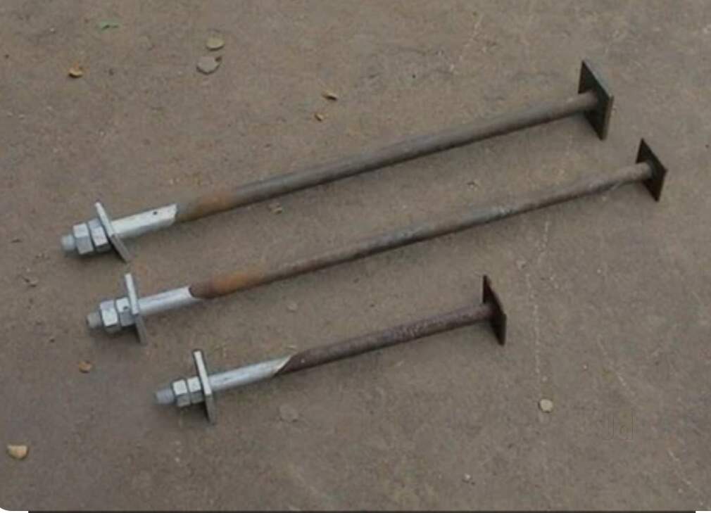 Plate rod anchors embed deep into the ground for stability