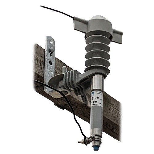 Distribution arresters protect transmission lines