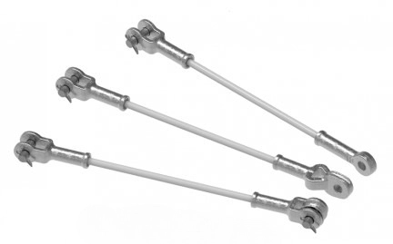 Guy strains support overhead insulators