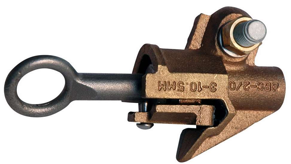 Hotline tap clamps connect conductors to energized lines