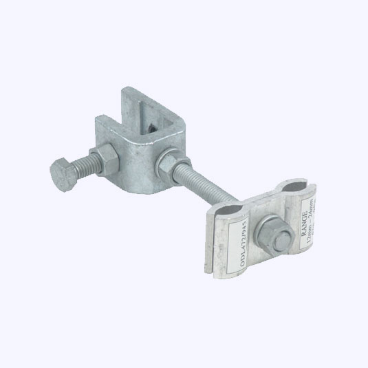 Downlead clamps secure conductors on structures