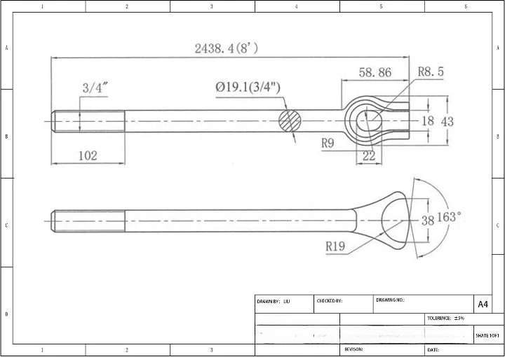 Material and specifications for anchor rods