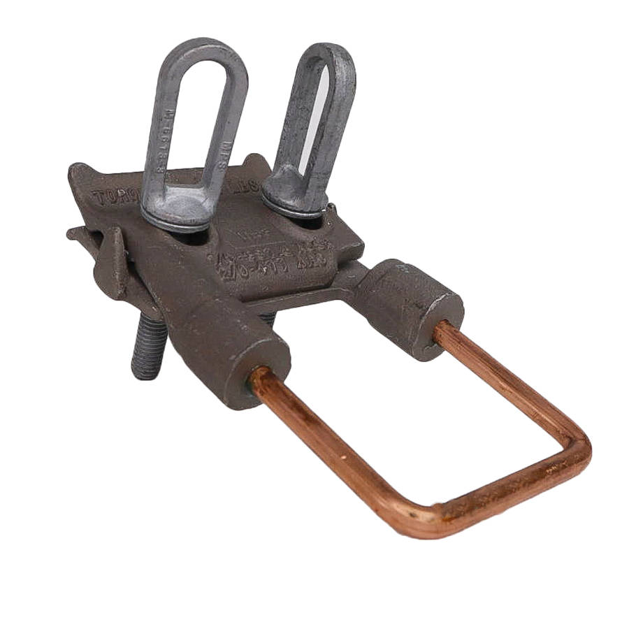 Grounding stirrup clamp create electrical connections