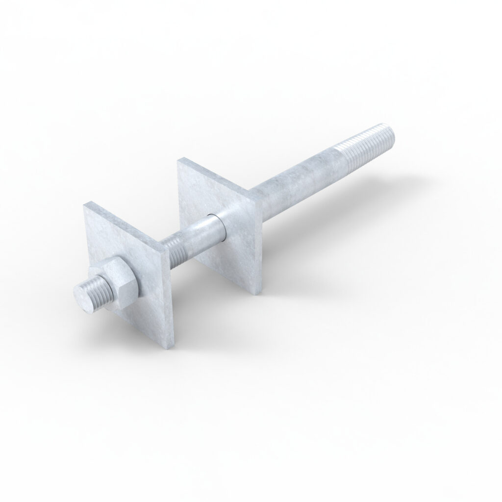 Steel insulator pins support insulators separating live conductors