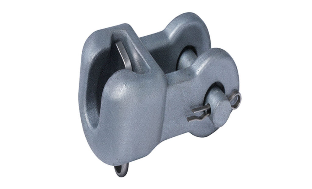 Socket clevis provides connection points for conductors