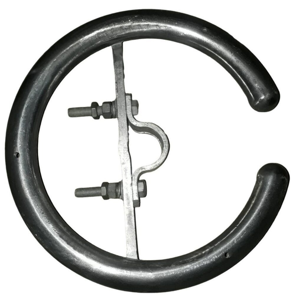 Corona rings reduce electric-field on insulators